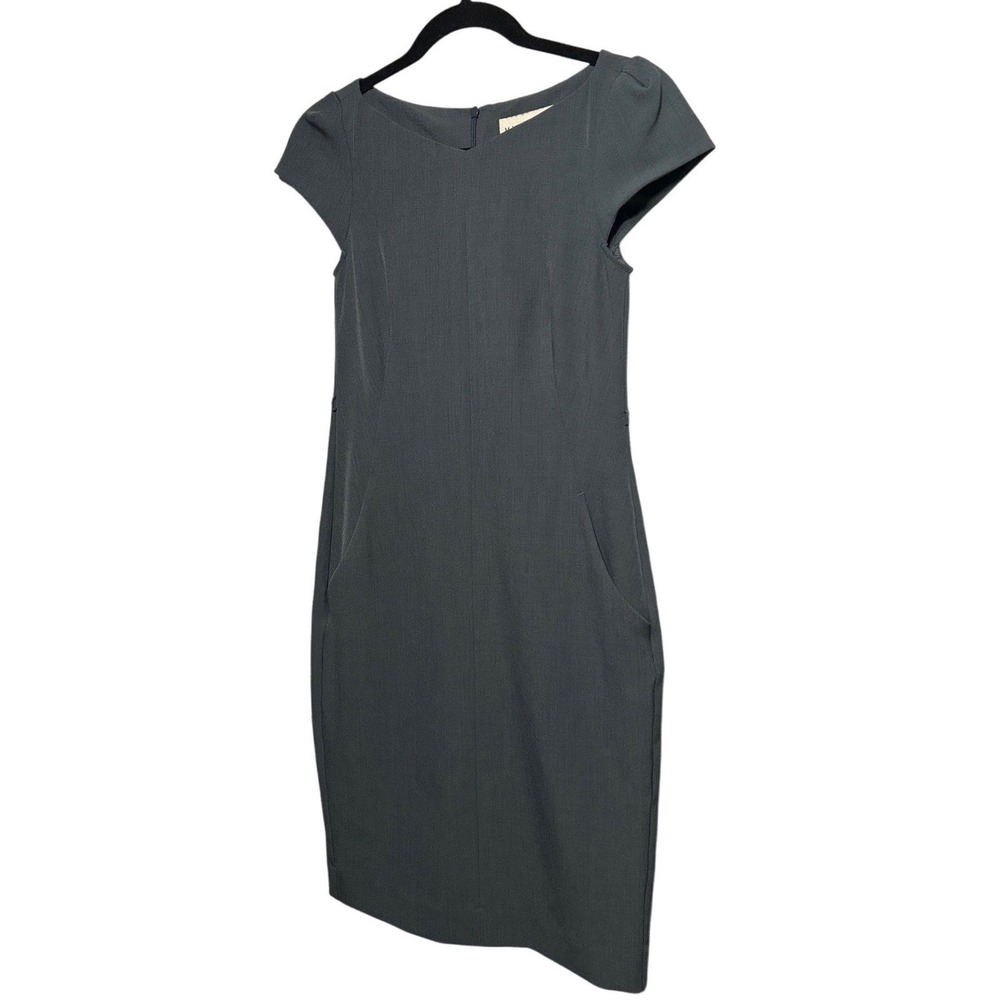 MM LaFleur Etsuko Dress Gray Sheath Pockets Professional Size 0 Retail:‎ $259